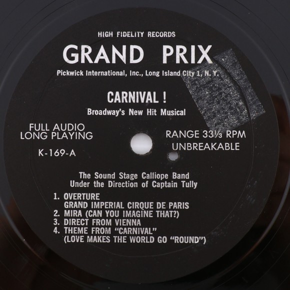The Sound Stage Calliope Band, Captain Tully Carnival LP Record Grand Prix K-169 - Picture 9 of 16